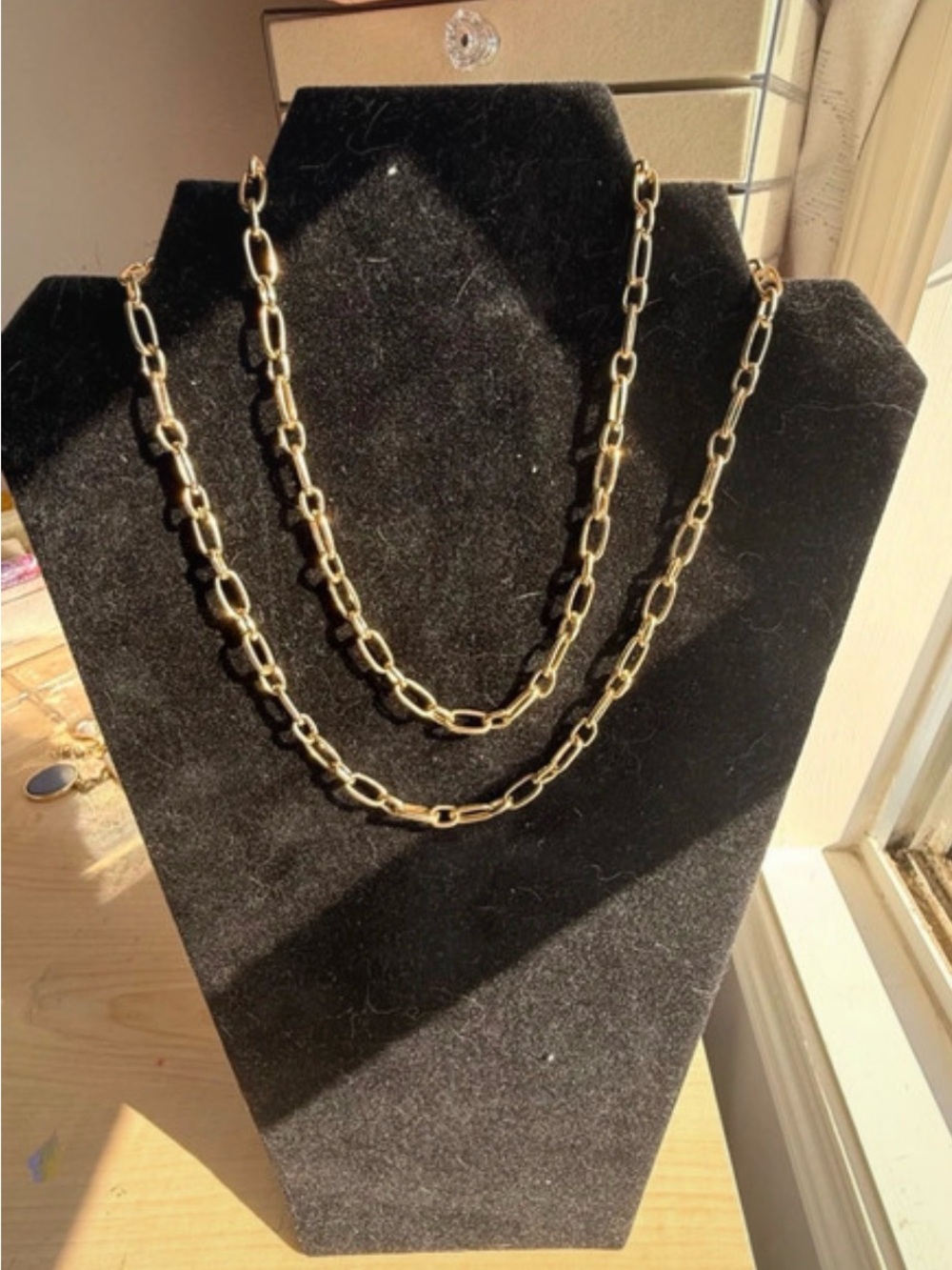 Macy's Polished Gold Link Chain Necklace Duo